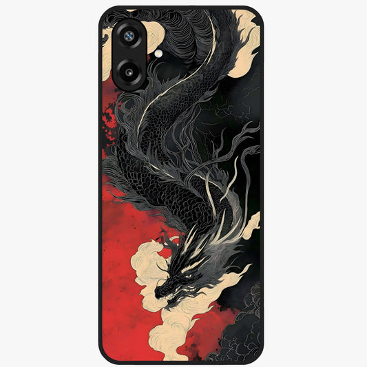 Shadow Dragon Fury Glass Case showing flat back view with fierce dragon artwork and glossy glass finish.