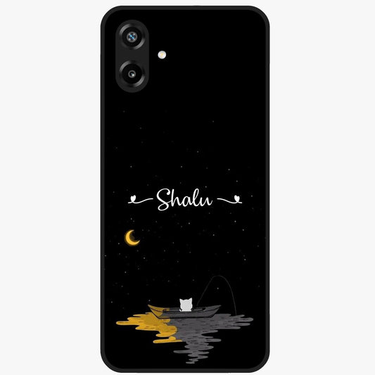 Silent Night Row Glass Case showing flat back view with calm night themed artwork and glossy glass finish.