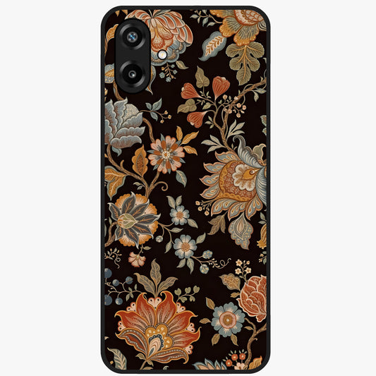 Vintage Floral Dream Glass Case showing flat back view with classic floral artwork and glossy glass finish.