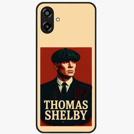 Vintage Mafia Authority Glass Case showing flat back view with bold vintage mafia inspired artwork and glossy glass finish.
