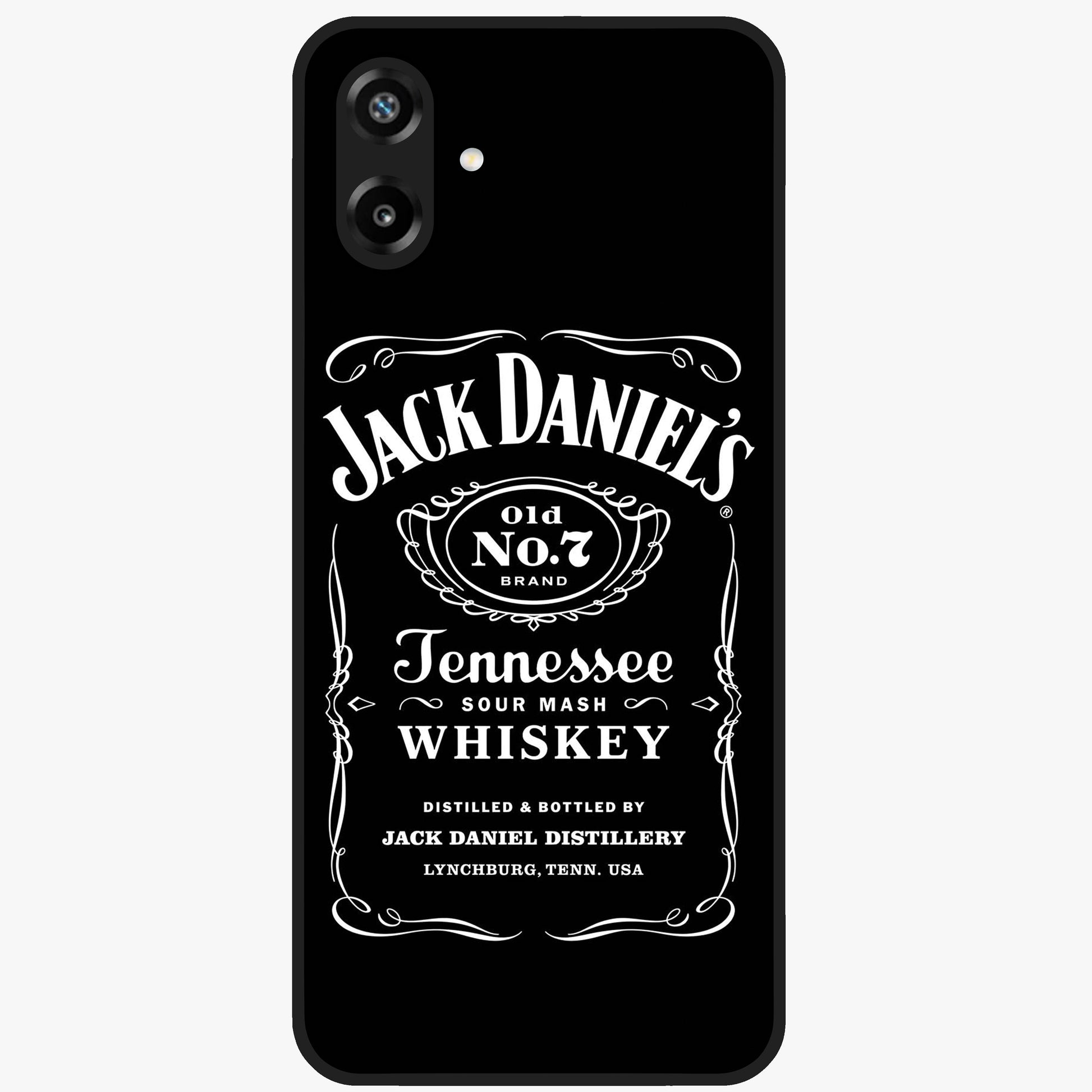 Vintage Whiskey Heritage Glass Case showing flat back view with classic whiskey inspired artwork and glossy glass finish.