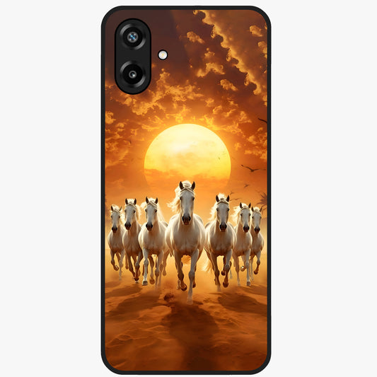 Wild Sunset Majesty Glass Case showing flat back view with majestic sunset landscape artwork and glossy glass finish.
