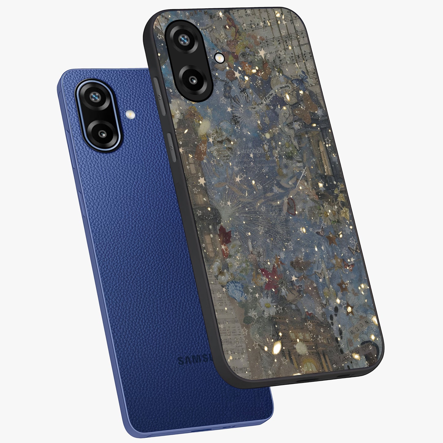 Aesthetic Astrolophia Glass Case displayed in angled mockup highlighting artistic aesthetic elements and smooth glass surface.