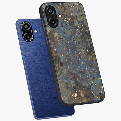 Aesthetic Astrolophia Glass Case displayed in angled mockup highlighting artistic aesthetic elements and smooth glass surface.