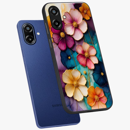 Artlyn Grace Flower Pattern Glass Case displayed in angled mockup highlighting delicate flower pattern design and smooth glass surface.