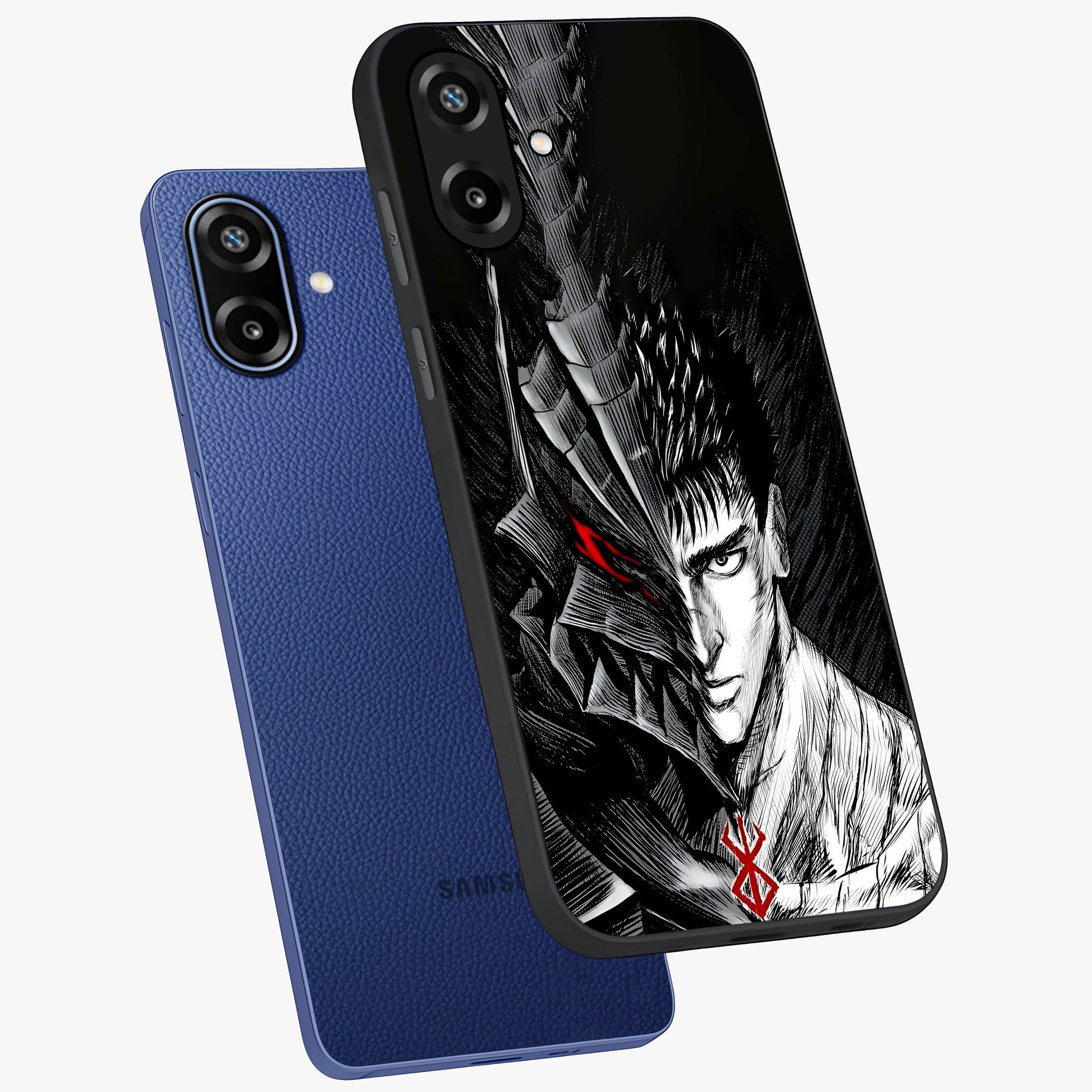 Berserker Blood Oath Glass Case displayed in angled mockup highlighting dark fantasy graphic design and powerful theme.