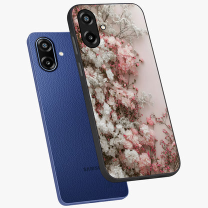 Blush Blossom Cloud Glass Case displayed in angled mockup highlighting soft cloud and blossom design with pastel aesthetic.