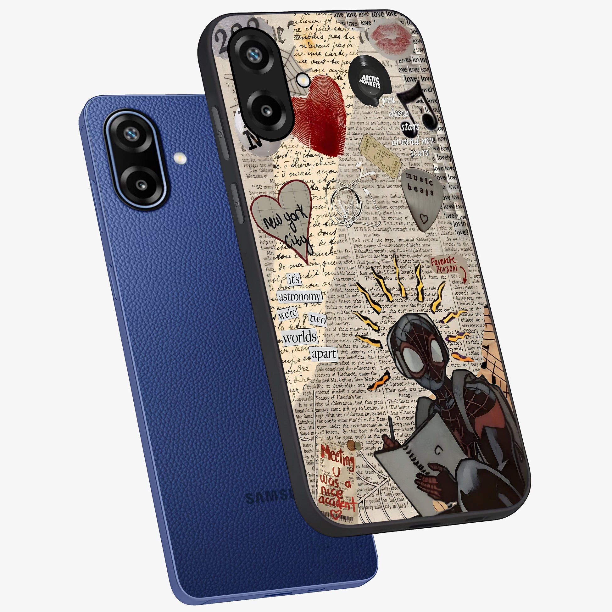 City Dream Sketch Glass Case displayed in angled mockup highlighting minimal city illustration with aesthetic sketch style.