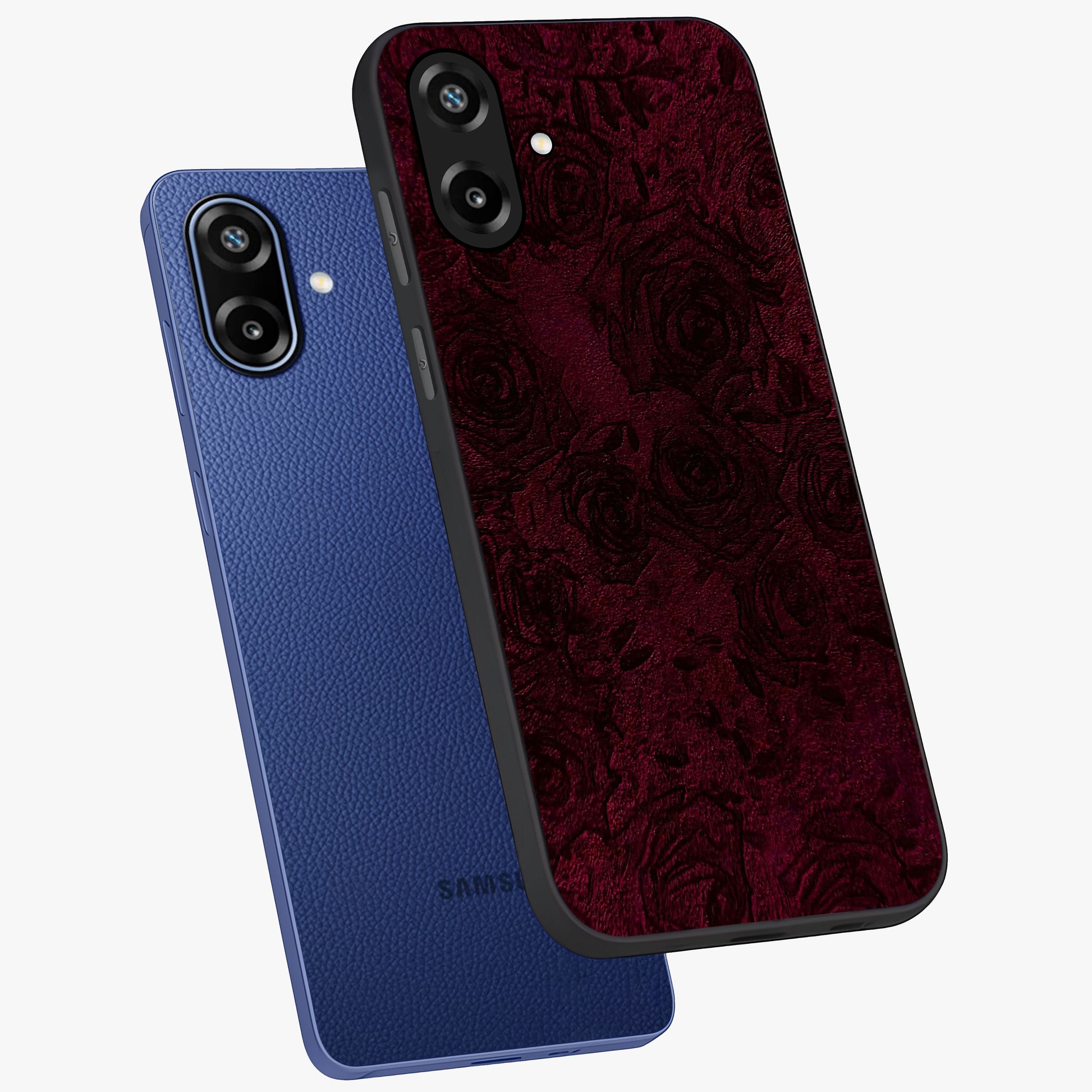 Crimson Fade Flow Glass Case displayed in angled mockup highlighting smooth gradient design with modern aesthetic style.