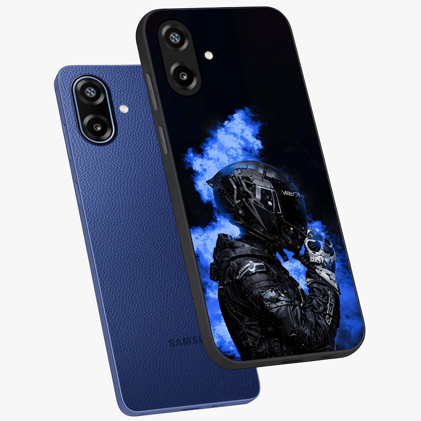 Cyber Sentinel Protocol Glass Case displayed in angled mockup highlighting digital cyber design with sci-fi aesthetic style.