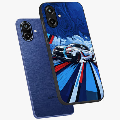 Drift Power Rush Glass Case displayed in angled mockup highlighting powerful drift car design with sporty aesthetic style.