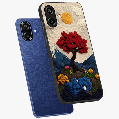 Eternal Nature Tapestry Glass Case displayed in angled mockup highlighting detailed botanical pattern with artistic aesthetic.