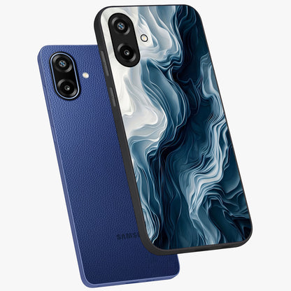 Ethereal Paper Marble Glass Case displayed in angled mockup highlighting elegant marble pattern with modern aesthetic style.