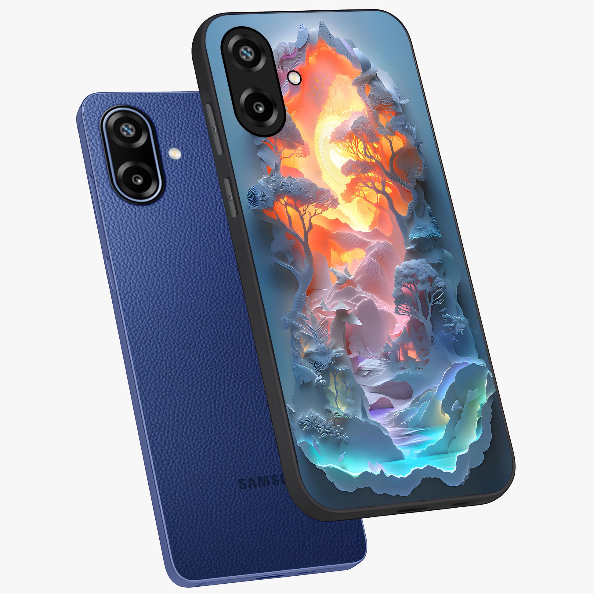 Glow Forest Portal Glass Case displayed in angled mockup highlighting mystical forest design with magical glowing aesthetic.