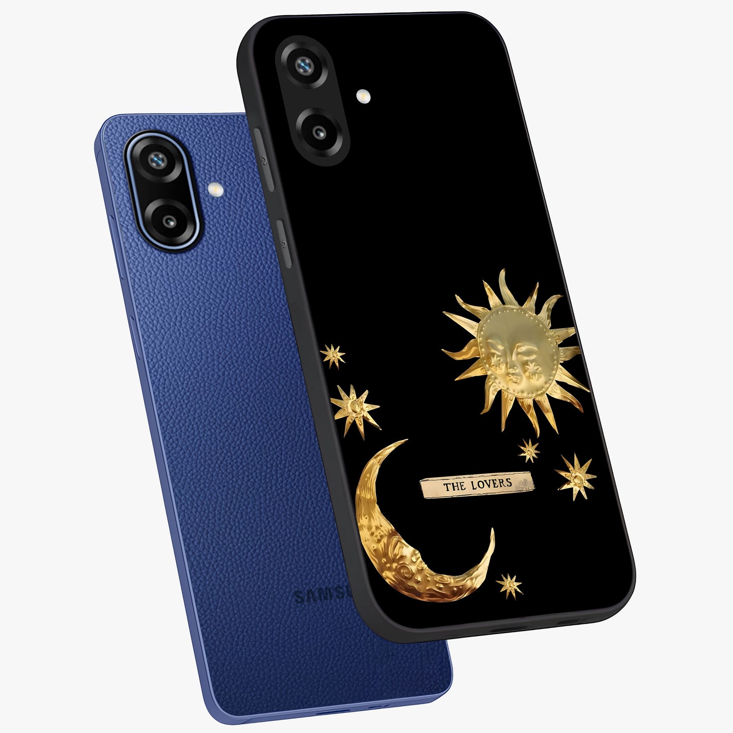 Gold Sun Blush Glass Case displayed in angled mockup highlighting radiant sun design with warm golden aesthetic.
