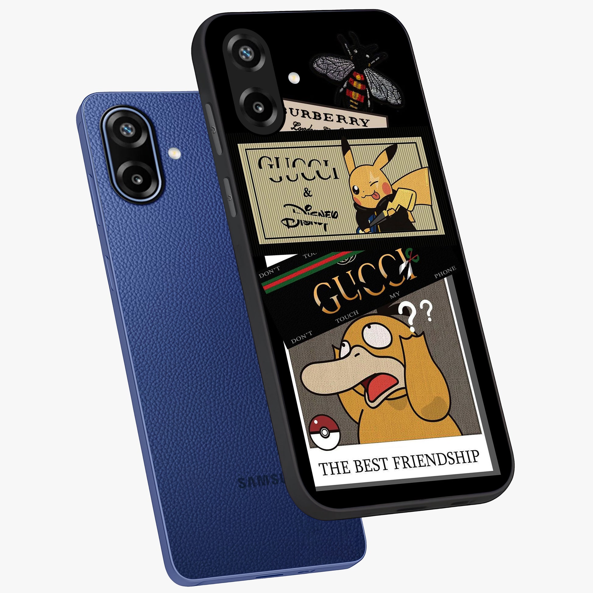 Gucci Play Mashup Glass Case displayed in angled mockup highlighting stylish fashion mashup design with bold aesthetic.