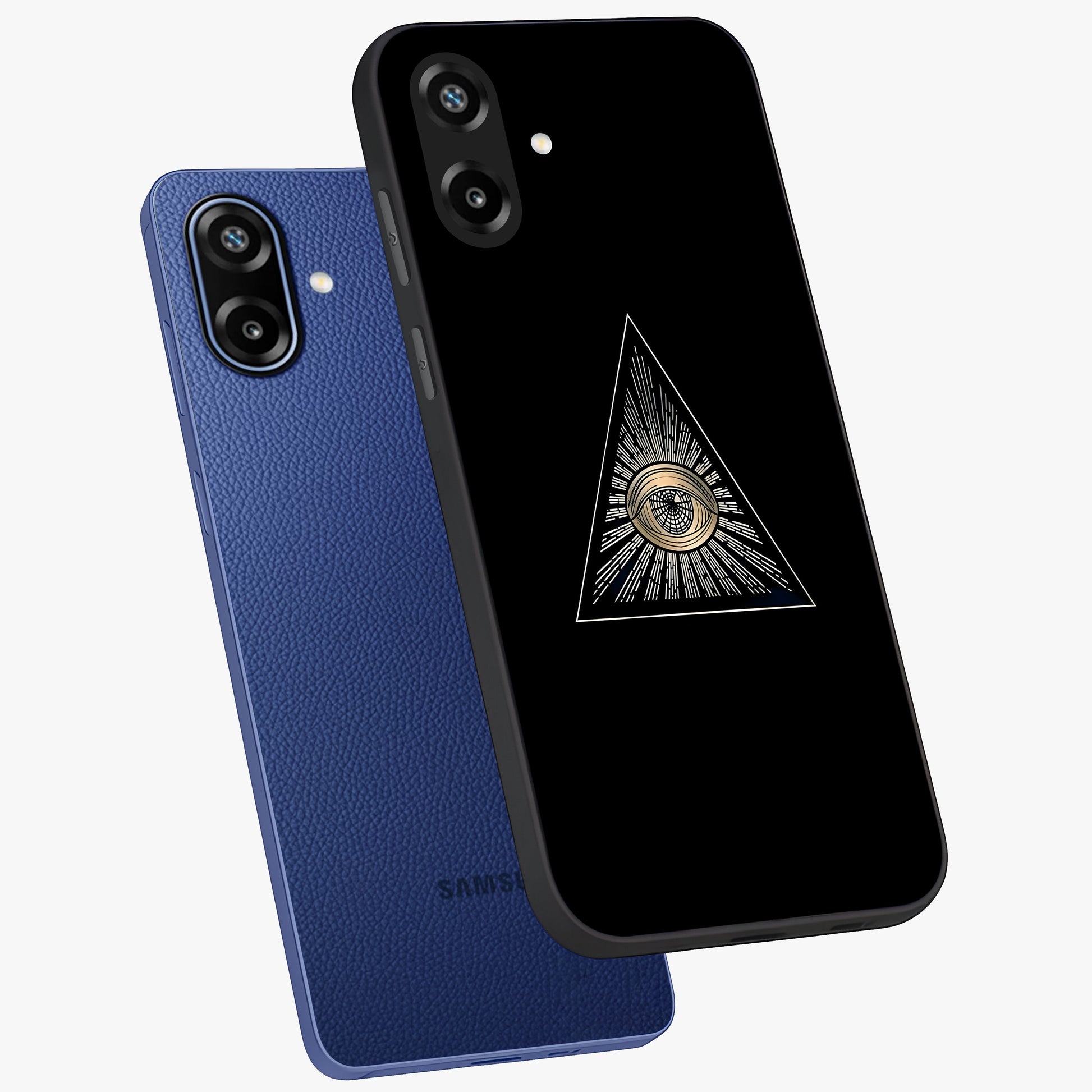 Illuminati Evil Glass Case displayed in angled mockup highlighting dark occult inspired design with bold aesthetic style.