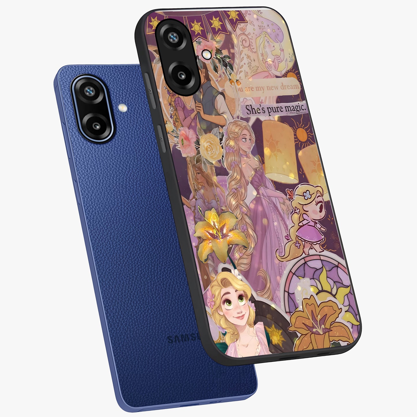 Magical Tangled Dream Glass Case displayed in angled mockup highlighting whimsical fantasy design with magical aesthetic.