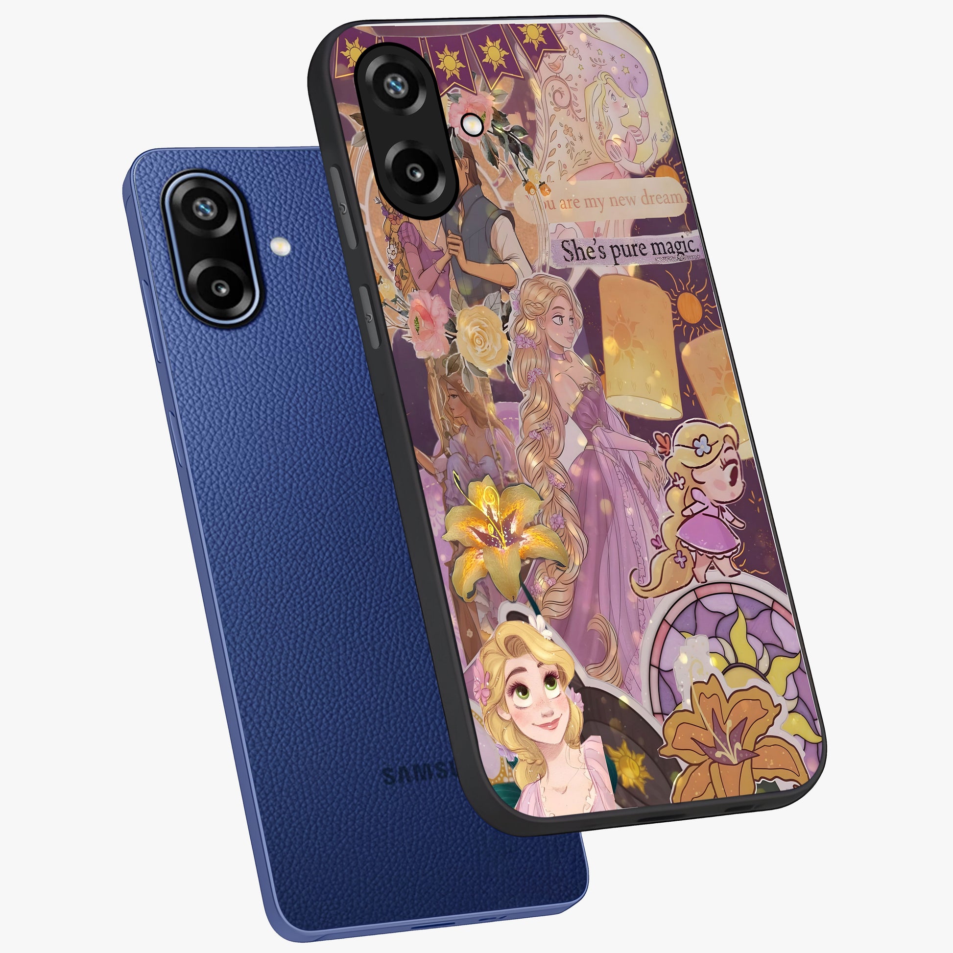 Magical Tangled Dream Glass Case displayed in angled mockup highlighting whimsical fantasy design with magical aesthetic.