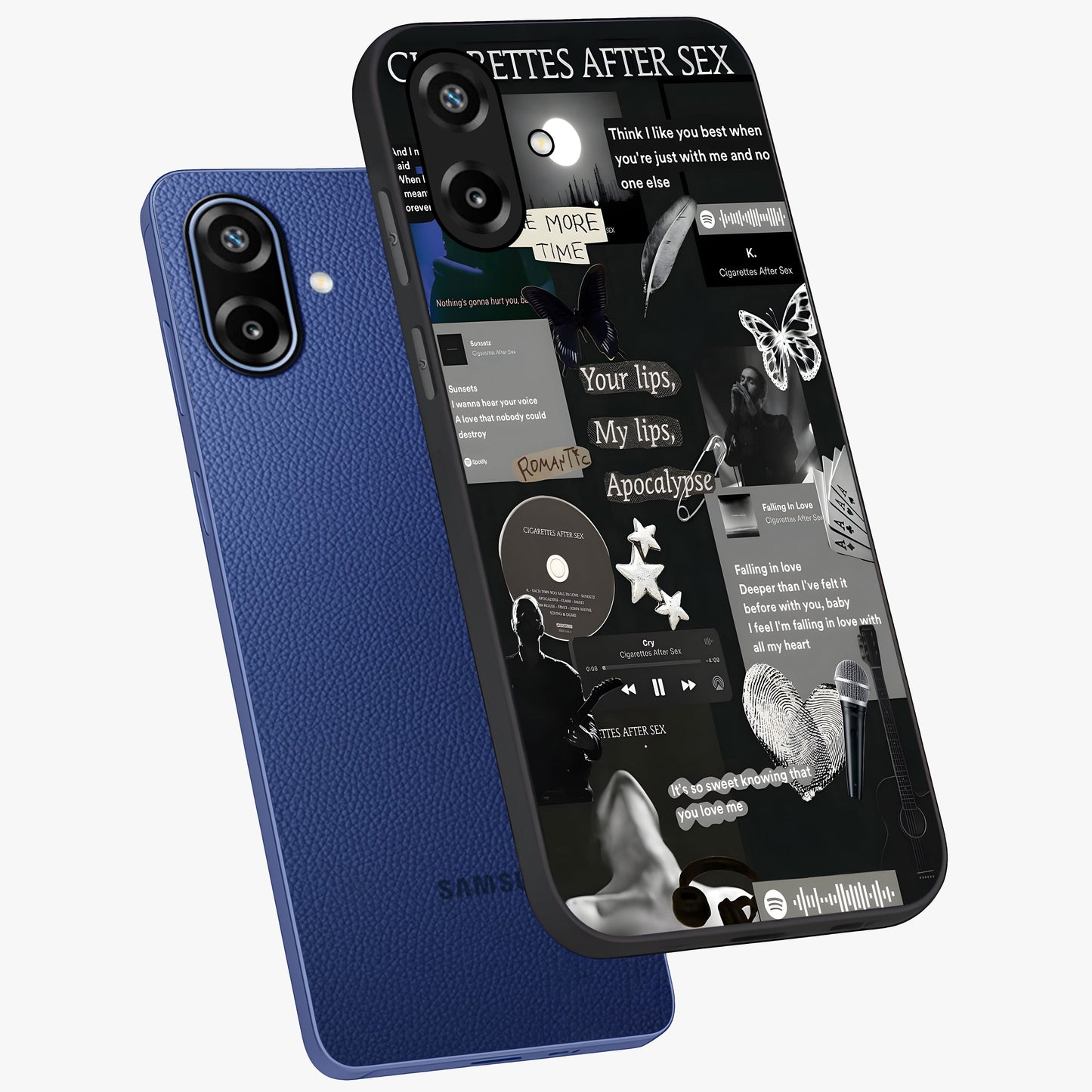 Midnight Love Echo Glass Case displayed in angled mockup highlighting elegant love inspired design with deep aesthetic style.