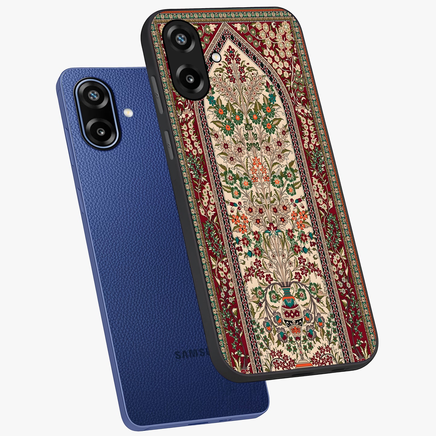 Persian Inspired Glass Case displayed in angled mockup highlighting intricate traditional design with elegant cultural aesthetic.