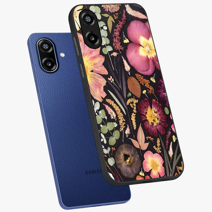 Petal Dream Tapestry Glass Case displayed in angled mockup highlighting decorative petal pattern with elegant botanical aesthetic.