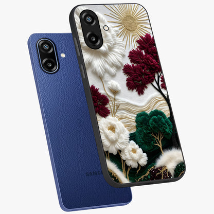 Radiant Bloom Elegance Glass Case displayed in angled mockup highlighting graceful floral design with radiant aesthetic style.