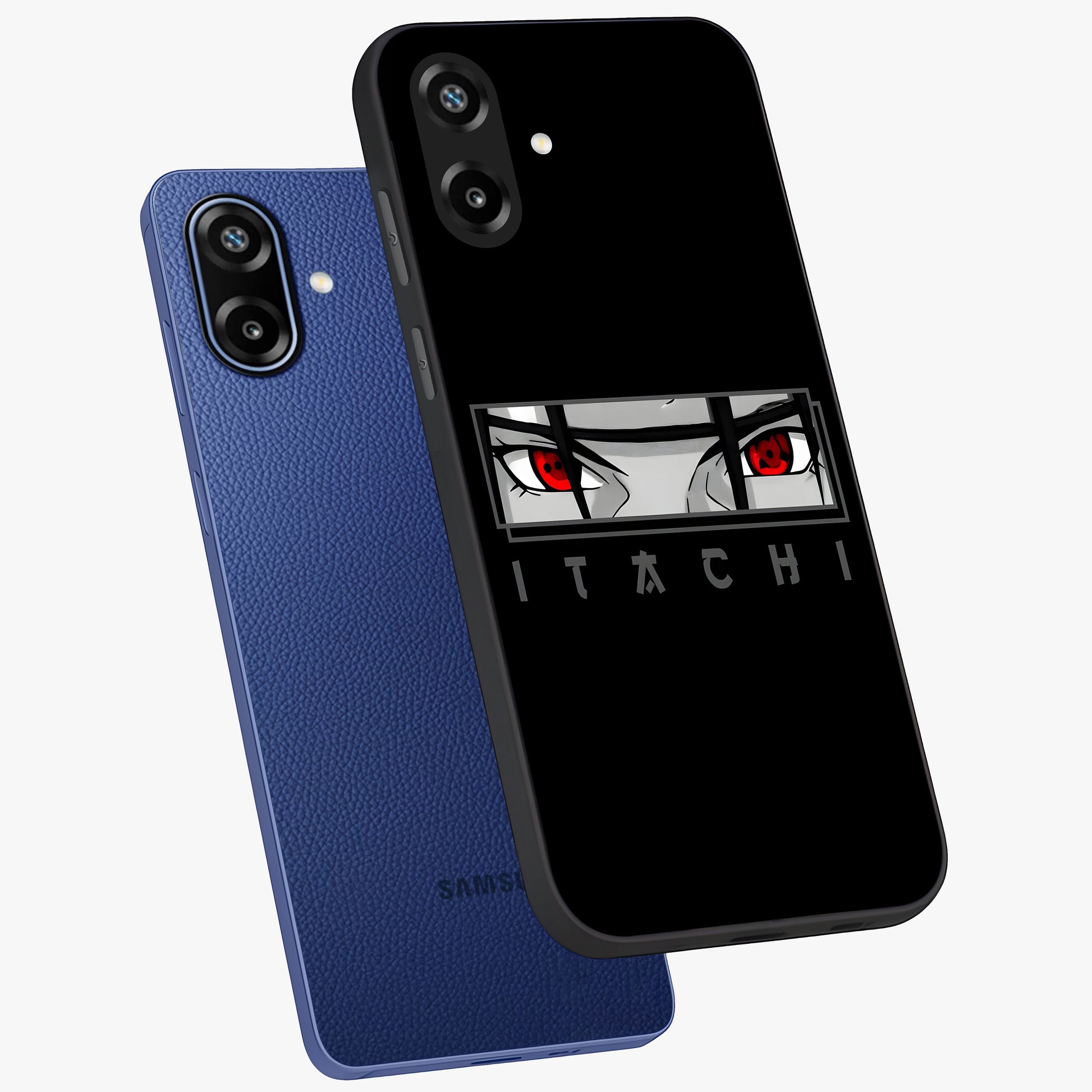 Scarlet Gaze Dominance Glass Case displayed in angled mockup highlighting intense visual design with bold scarlet aesthetic.