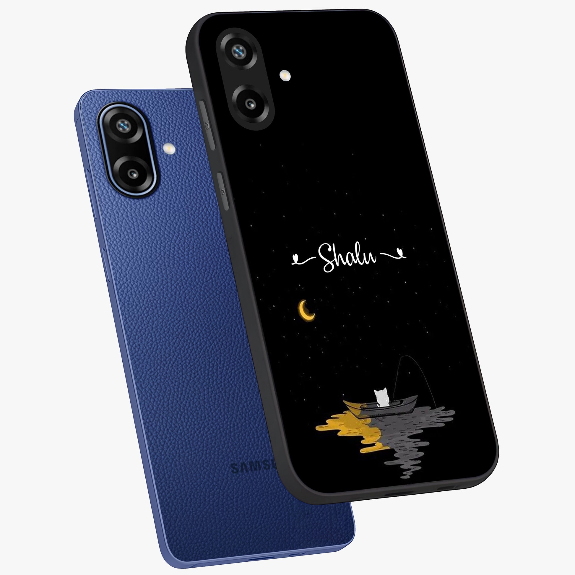 Silent Night Row Glass Case displayed in angled mockup highlighting peaceful evening design with dreamy night aesthetic.
