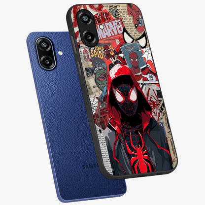 Spider Collage Street Glass Case displayed in angled mockup highlighting dynamic street style collage design with comic aesthetic.