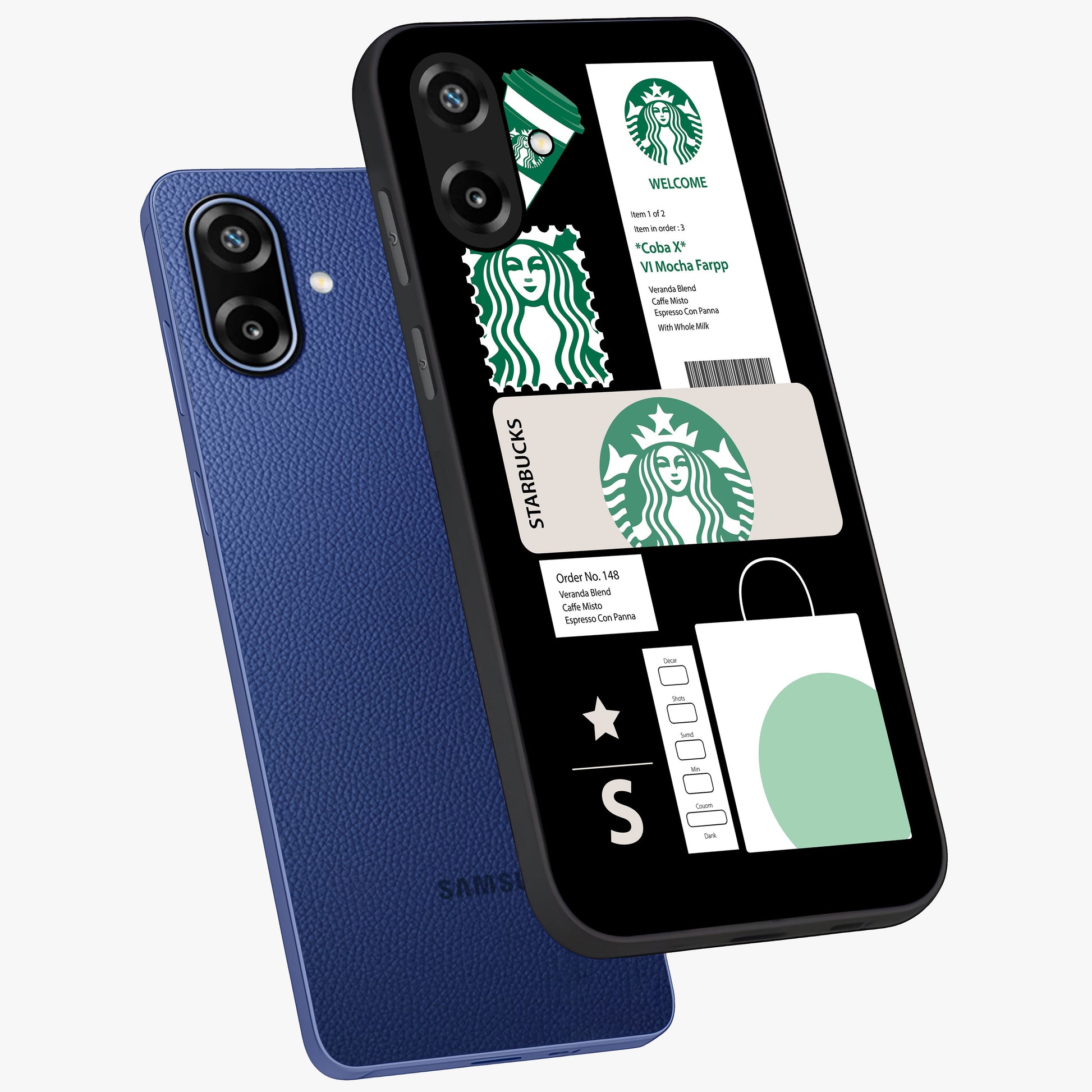 Starbucks Mocha Glass Case displayed in angled mockup highlighting stylish mocha themed design with cozy café aesthetic.