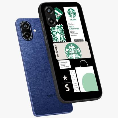 Starbucks Mocha Glass Case displayed in angled mockup highlighting stylish mocha themed design with cozy café aesthetic.