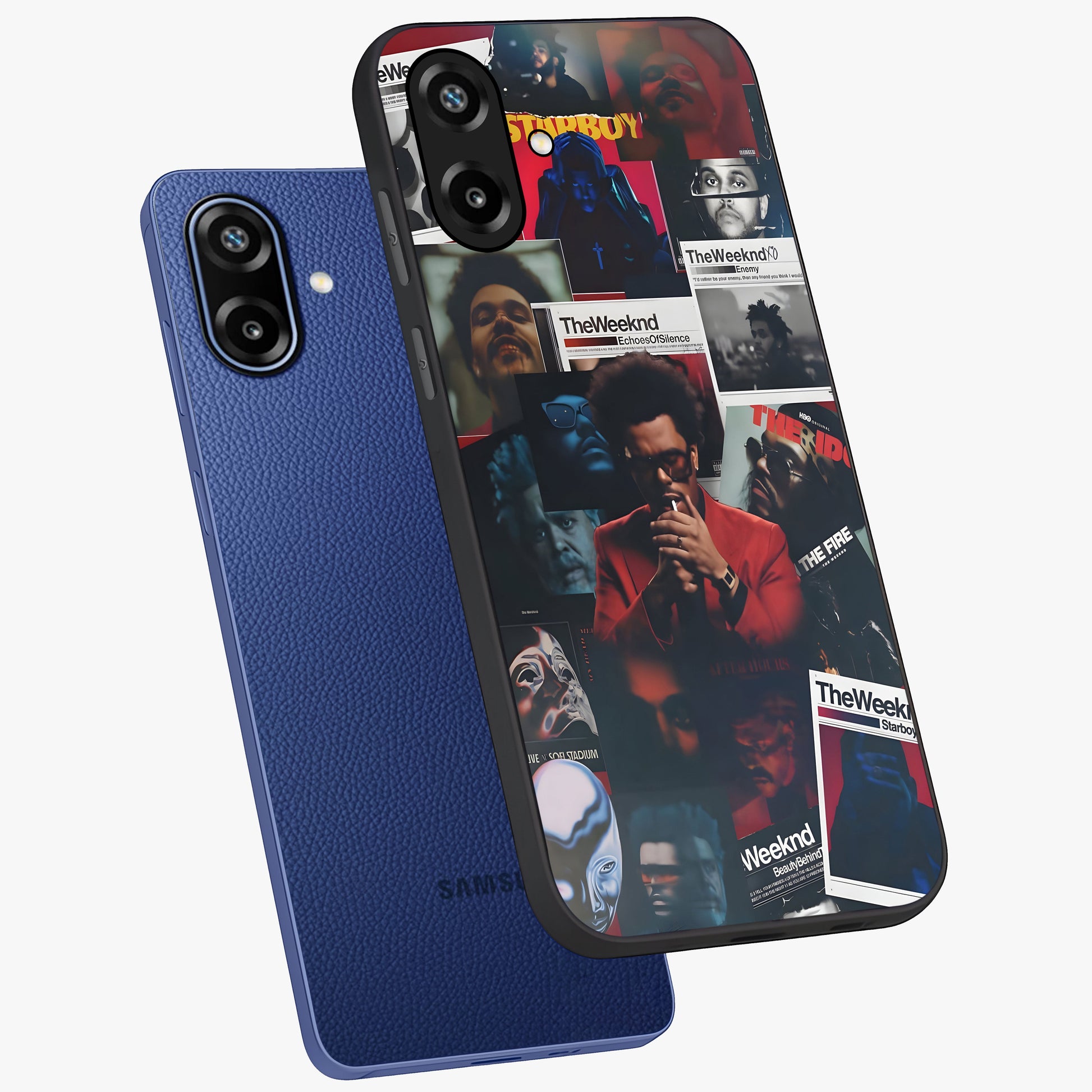 The Weeknd Glass Case displayed in angled mockup highlighting stylish pop culture inspired design with modern aesthetic.