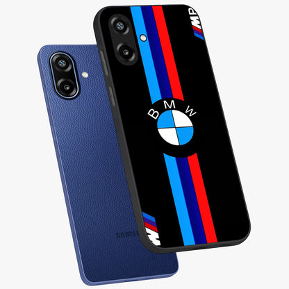 Turbo BMW Beast Glass Case displayed in angled mockup highlighting sleek racing car design with bold automotive aesthetic.
