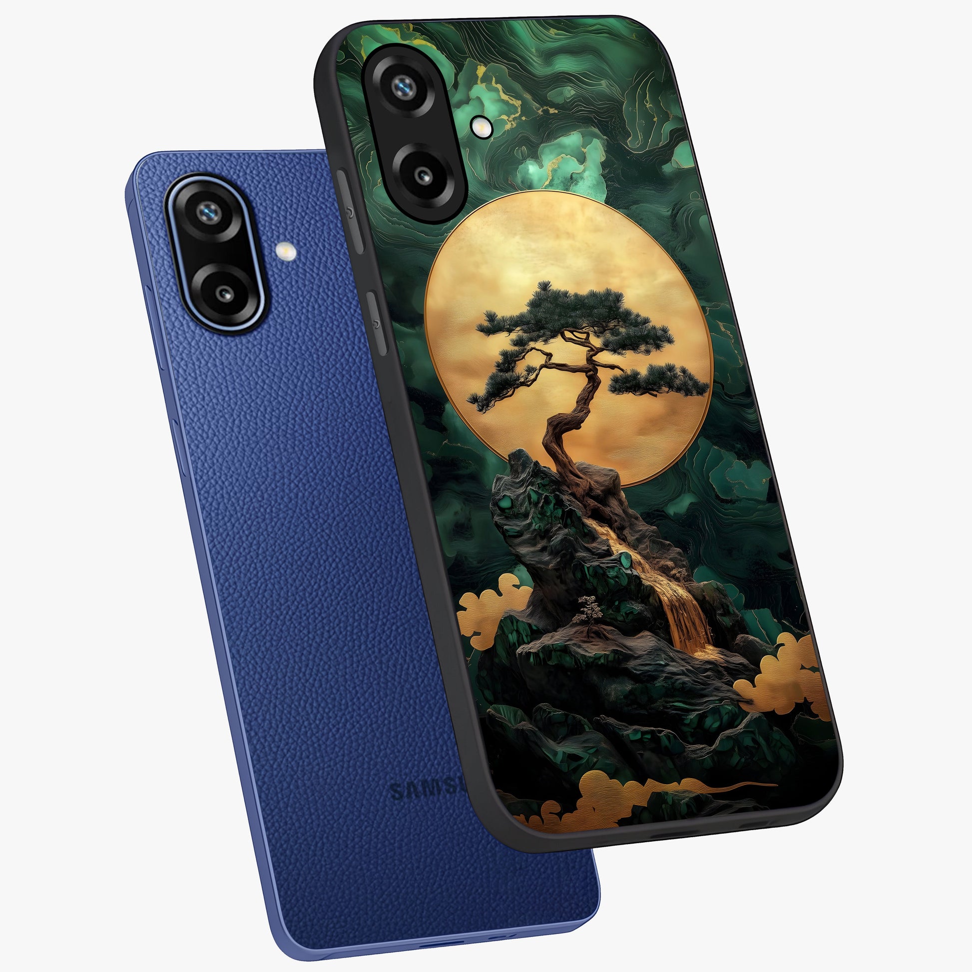 Zen Moon Rise Glass Case displayed in angled mockup highlighting peaceful lunar design with zen aesthetic style.