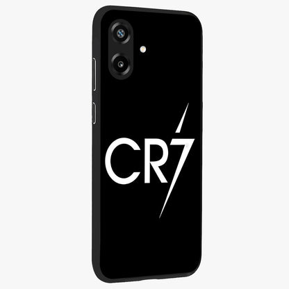 Cr7 Elite Strike Glass Case upright view showcasing energetic football inspired design with modern sports aesthetic.