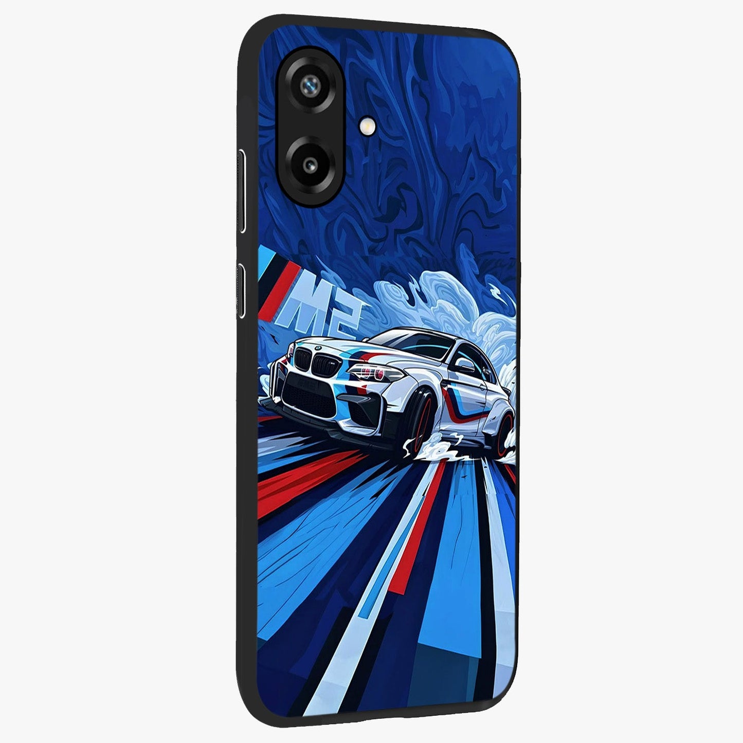 Drift Power Rush Glass Case upright view showcasing high speed racing artwork with bold automotive theme.