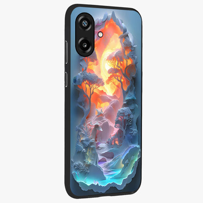 Glow Forest Portal Glass Case upright view showcasing enchanted forest portal artwork with fantasy nature theme.
