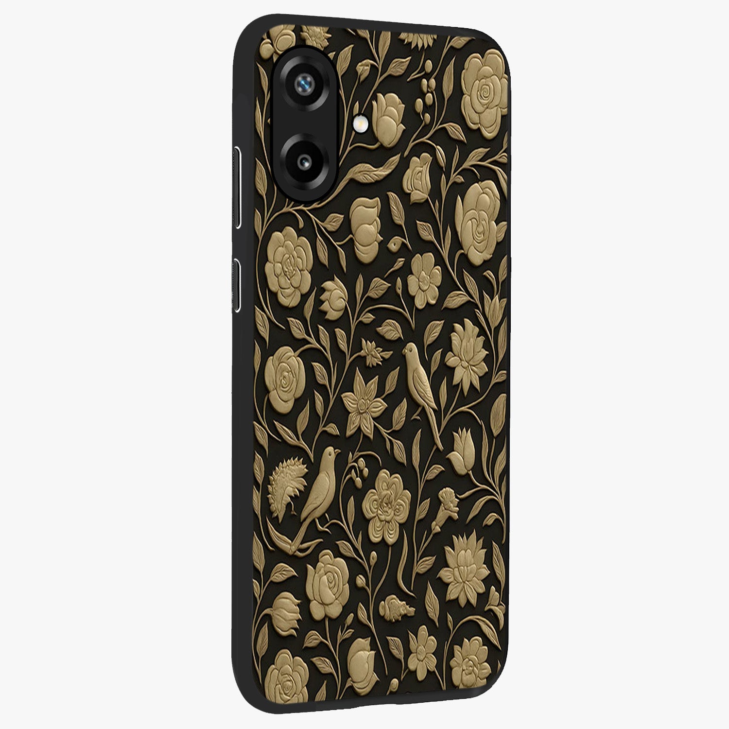 Golden Evil Eye Mandala Glass Case upright view showcasing decorative evil eye mandala artwork with spiritual aesthetic style.