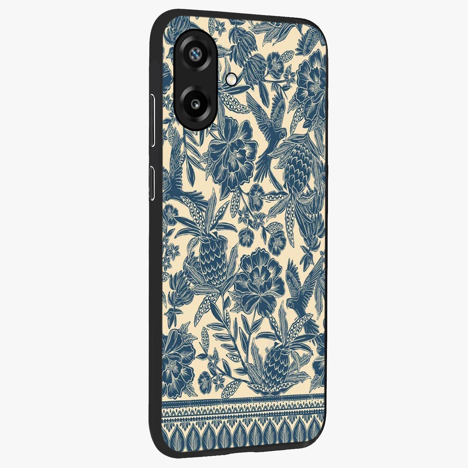 Heirloom Wild Bloom Glass Case upright view showcasing delicate wildflower artwork with timeless floral theme.