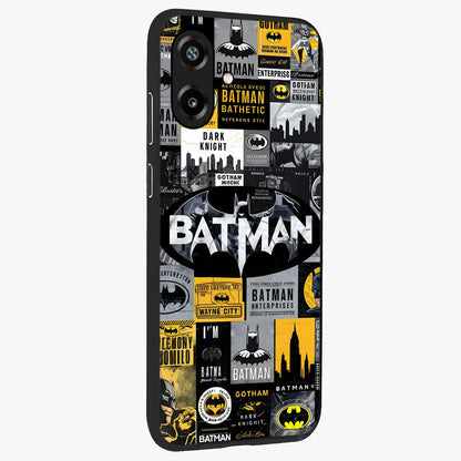 Knight Gotham Rise Glass Case upright view showcasing bold vigilante themed artwork with gothic city vibe.