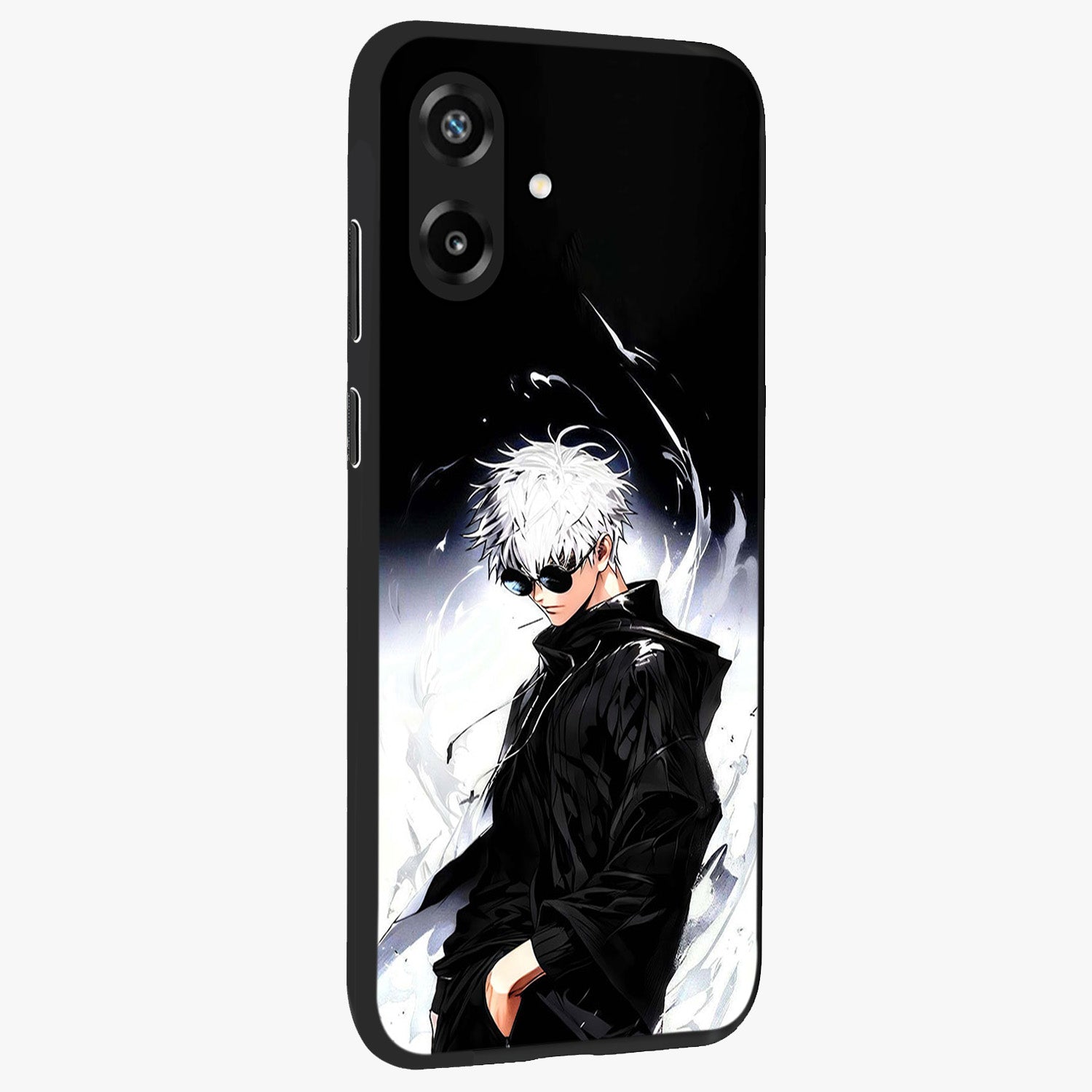 Limitless Shadow King Glass Case upright view showcasing bold shadow warrior artwork with epic fantasy theme.