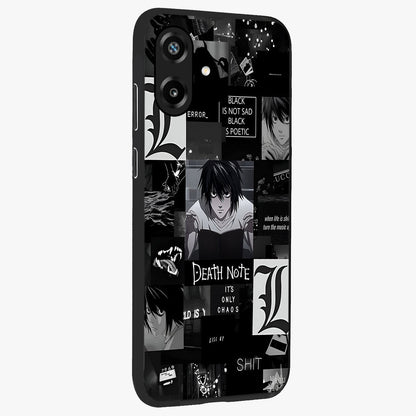 Midnight Chaos Mind Glass Case upright view showcasing expressive abstract artwork with bold dark theme.