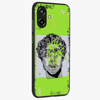 Neo Graffiti Rebellion Glass Case upright view showcasing colorful graffiti artwork with bold modern street style.