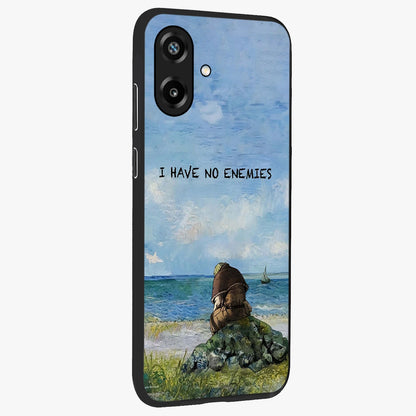 Peace Beyond War Glass Case upright view showcasing powerful peace symbol artwork with inspirational theme.