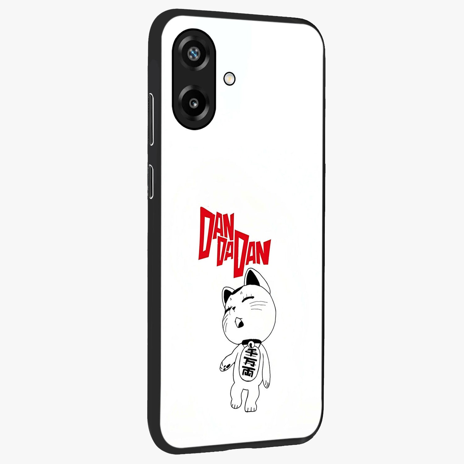 Playful Spirit Charm Glass Case upright view showcasing vibrant charm artwork with fun artistic theme.
