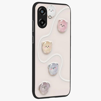 Puffy Face Parade Glass Case upright view showcasing adorable character artwork with cheerful animated theme.