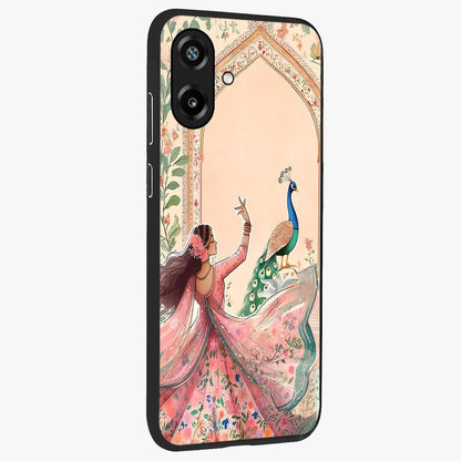 Royal Grace Muse Glass Case upright view showcasing stylish artistic artwork with sophisticated royal theme.