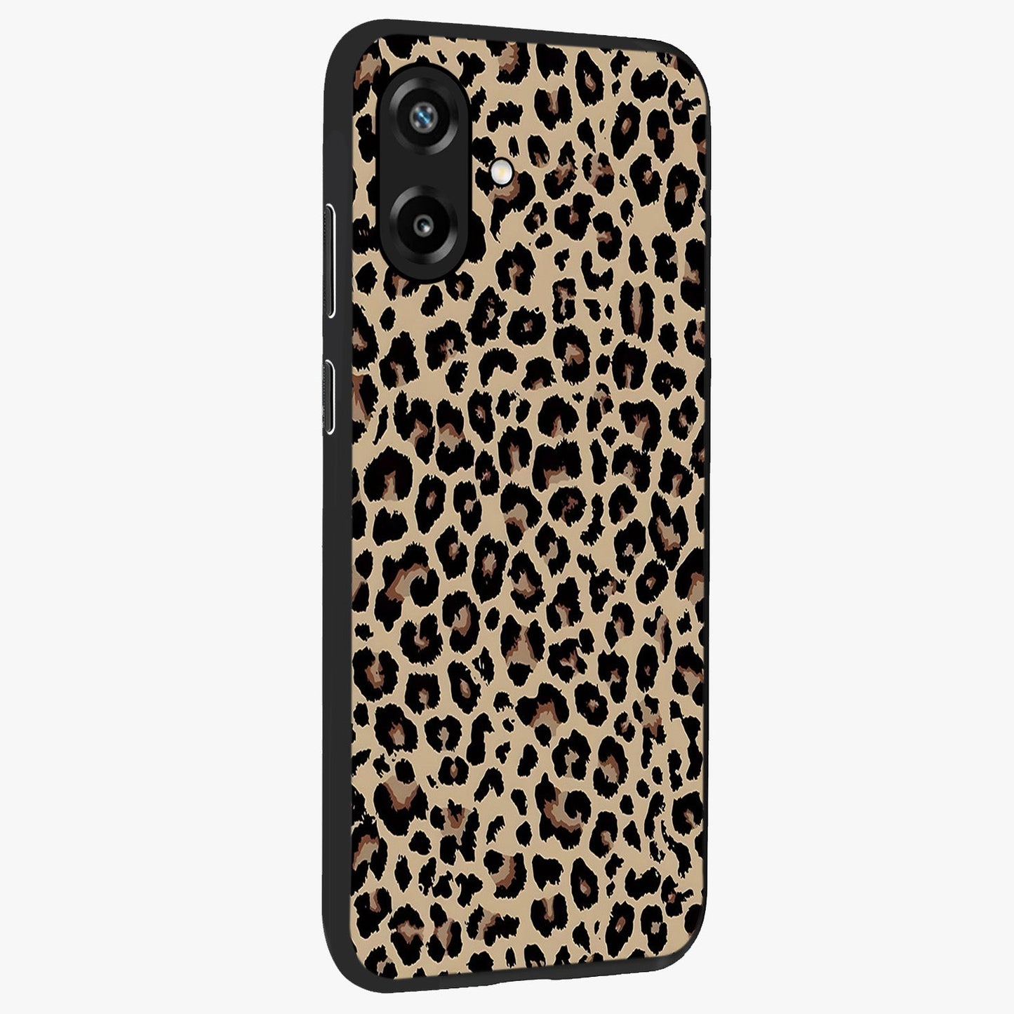 Savage Chic Pattern Glass Case upright view showcasing trendy decorative artwork with edgy fashion theme.