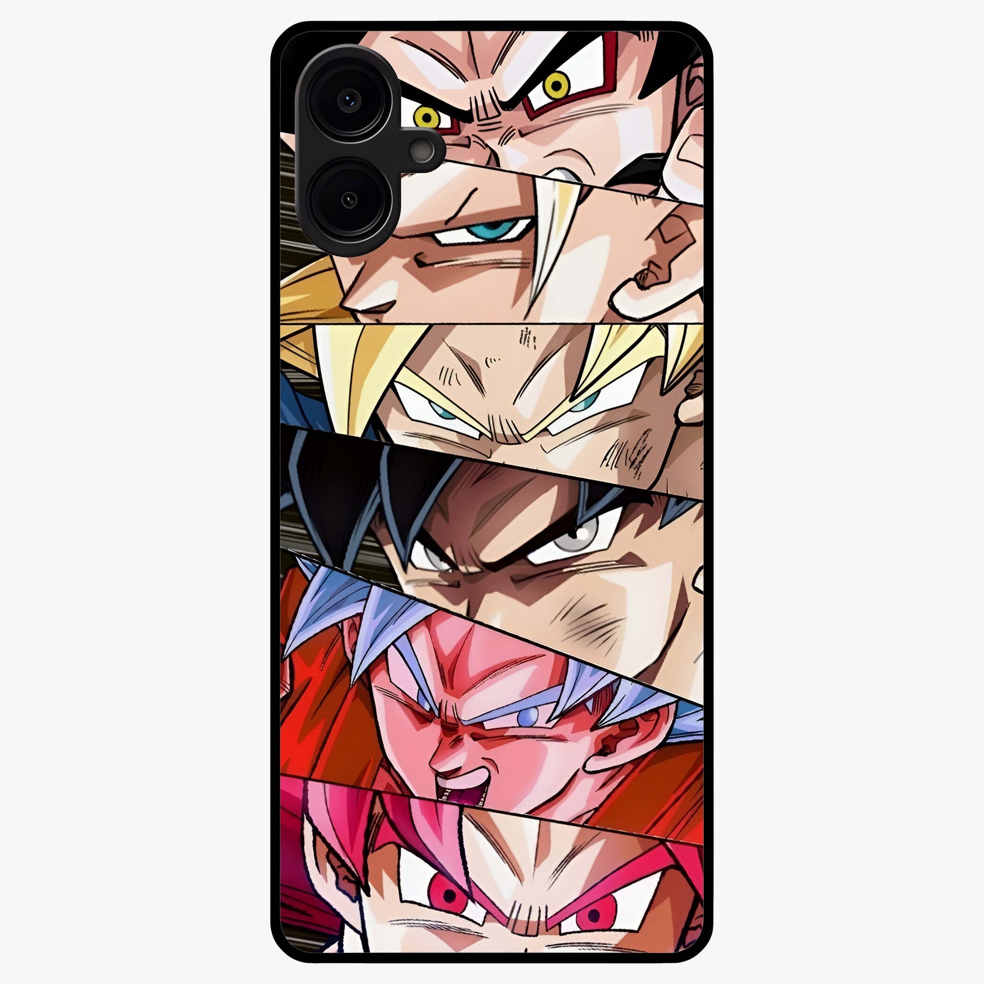 Anime Character Glass Case showing flat back view with vibrant anime artwork and glossy glass finish.